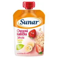 Sunar kašička ovocná kapsička banán, jahoda, ovesné vločky 6m+, 120g 