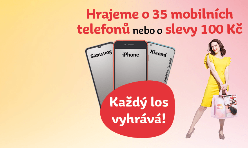 Nakupte a vyhrajte mobil nebo slevu 100 Kč hlavní banner